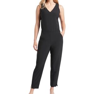 Athleta Black V-Neck Jumpsuit